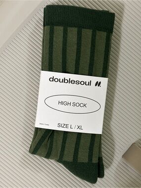 Doublesoul Kennedy Walsh Olive Green Striped High Socks - Size L/XL
